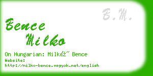 bence milko business card
